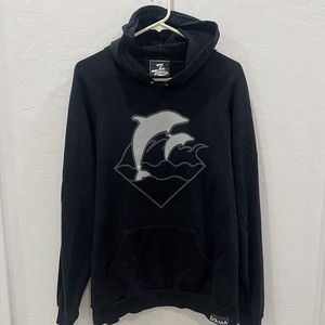 Pink Dolphin Long Sleeve Hoodie, Black Size Large, Mens Sweater